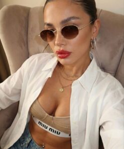 Goldmine Elips Güneş Gözlüğü Unisex Kahverengi Gold