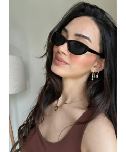 funeyes Aventino Siyah Çekik Cat Eye Minik Çekik Trend Küçük Boy Güneş Gözlüğü