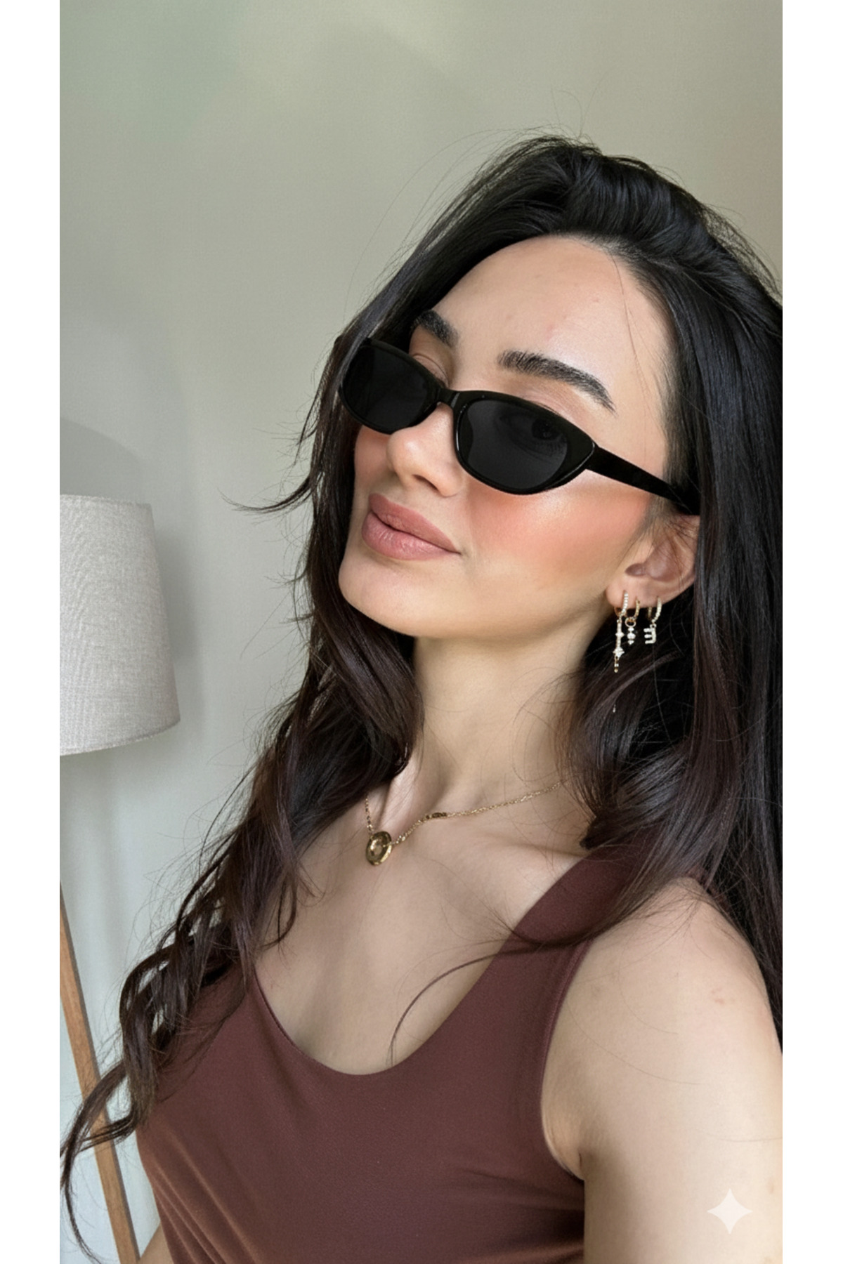 funeyes Aventino Siyah Çekik Cat Eye Minik Çekik Trend Küçük Boy Güneş Gözlüğü