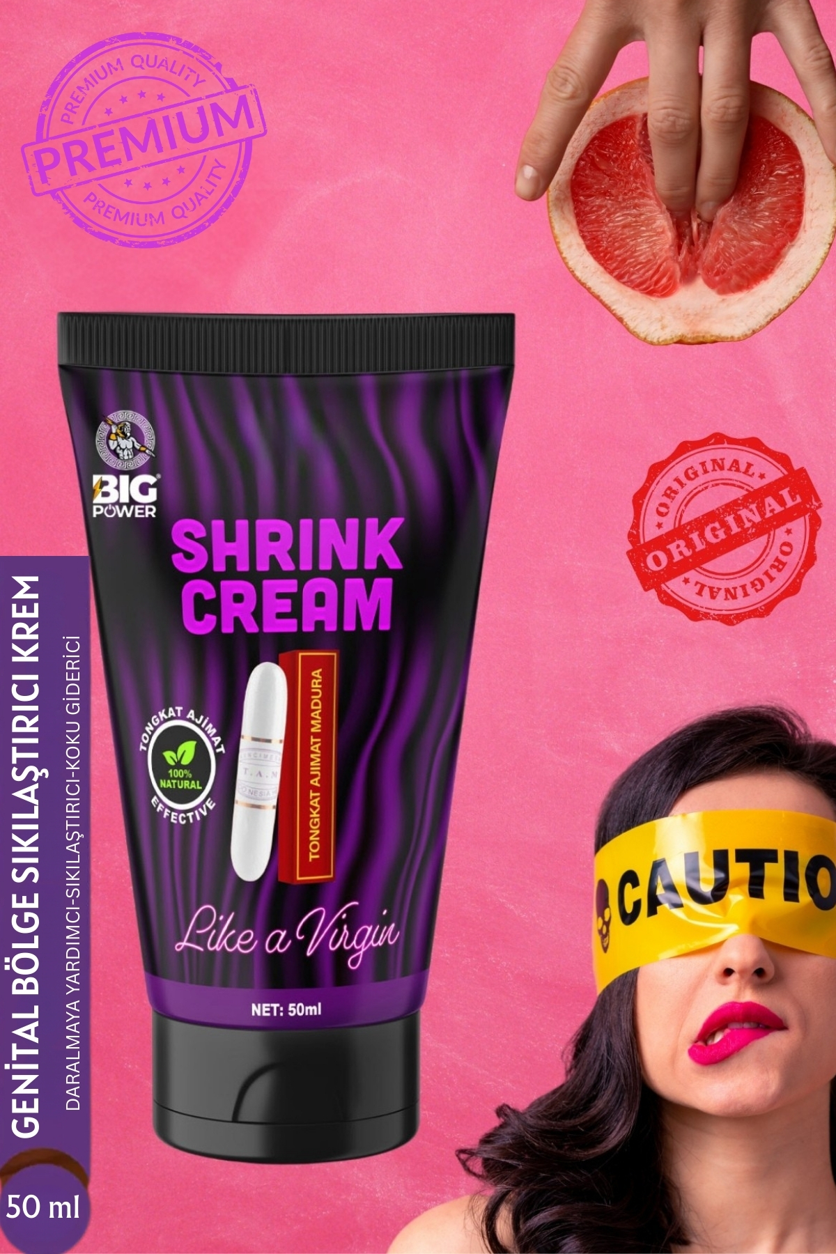 BİG POWER Extra Etkili Tongkat Daraltıcılı Sıkılaştırıcı Istek Arttırıcılım Orgazmlı Whitening Krem 50 ml