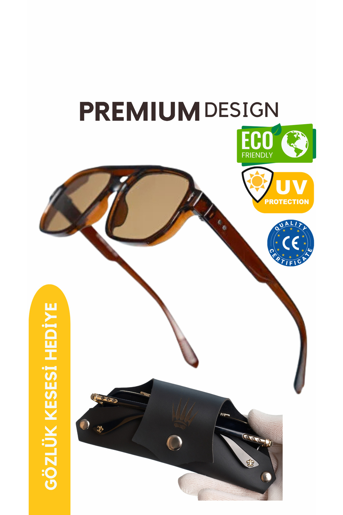 WATCHOFROYAL Royal Eyewear Re1009 Koyu Kahverengi Güneş Gözlüğü