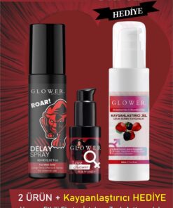 GLOWER SKİN CARE 3 lü set kadın İ.stek zevk a.rttırıcı Kayganlaştırıcı Long time