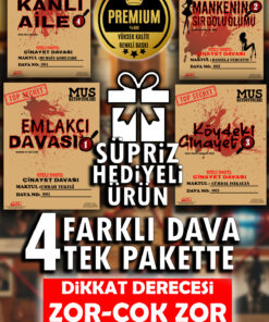 MUS Kutu Oyunları Dedektif Oyunu 4 Farklı Dava Dosyası Tek Paket Cinayet Çözme Katil Kim Suçlu Bulma Oyunu