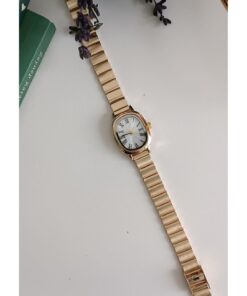 LA BOSS Vintage Minimal ROMA RAKAMLI OVAL TASARIM - Gold Renk KASA- GOLD RENK ÇELİK KORDON, Kadın Kol Saati