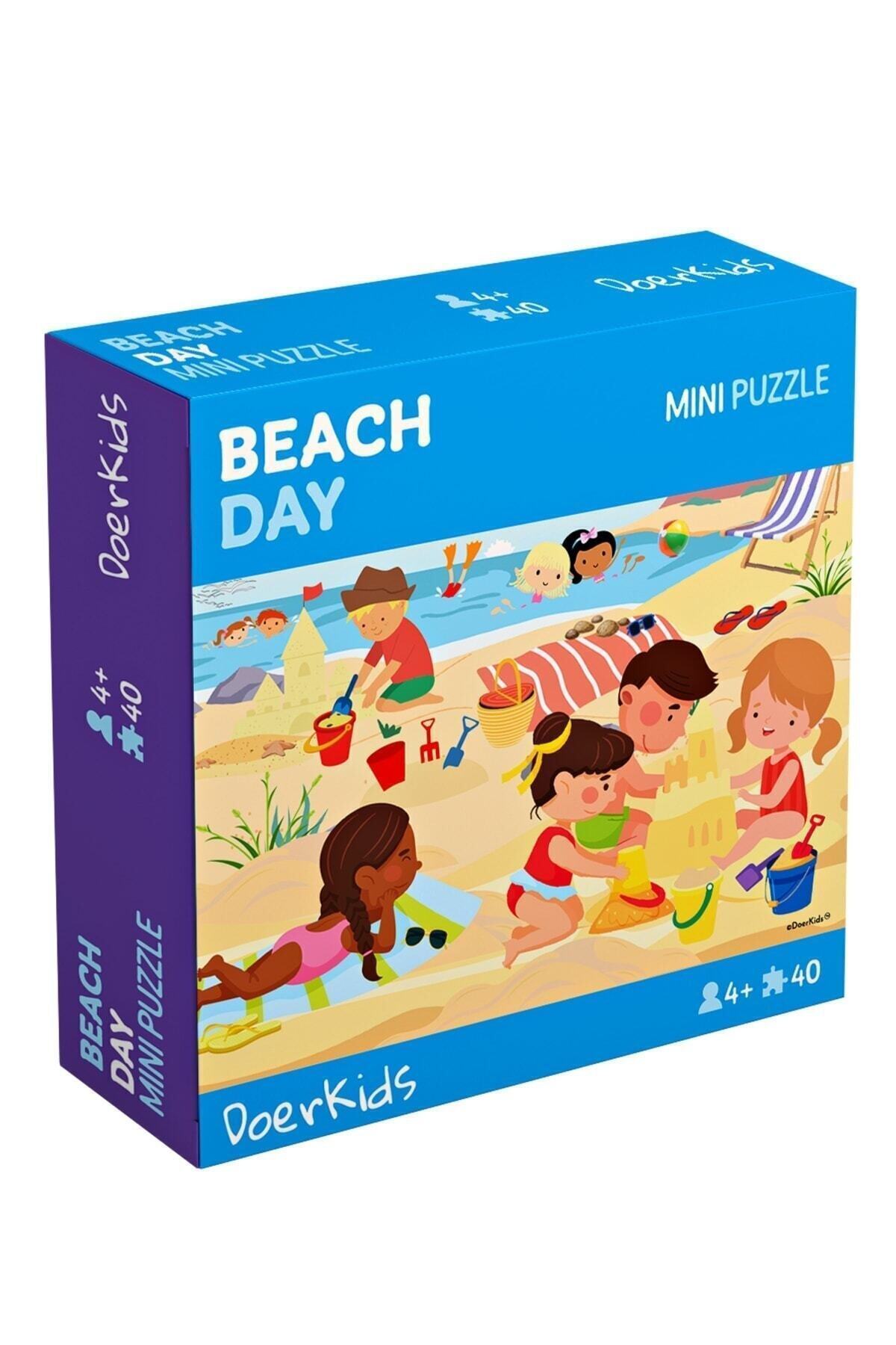 DoerKids Çocuklar Kumsalda Mini Puzzle | 40 Parça 3-7 Yaş