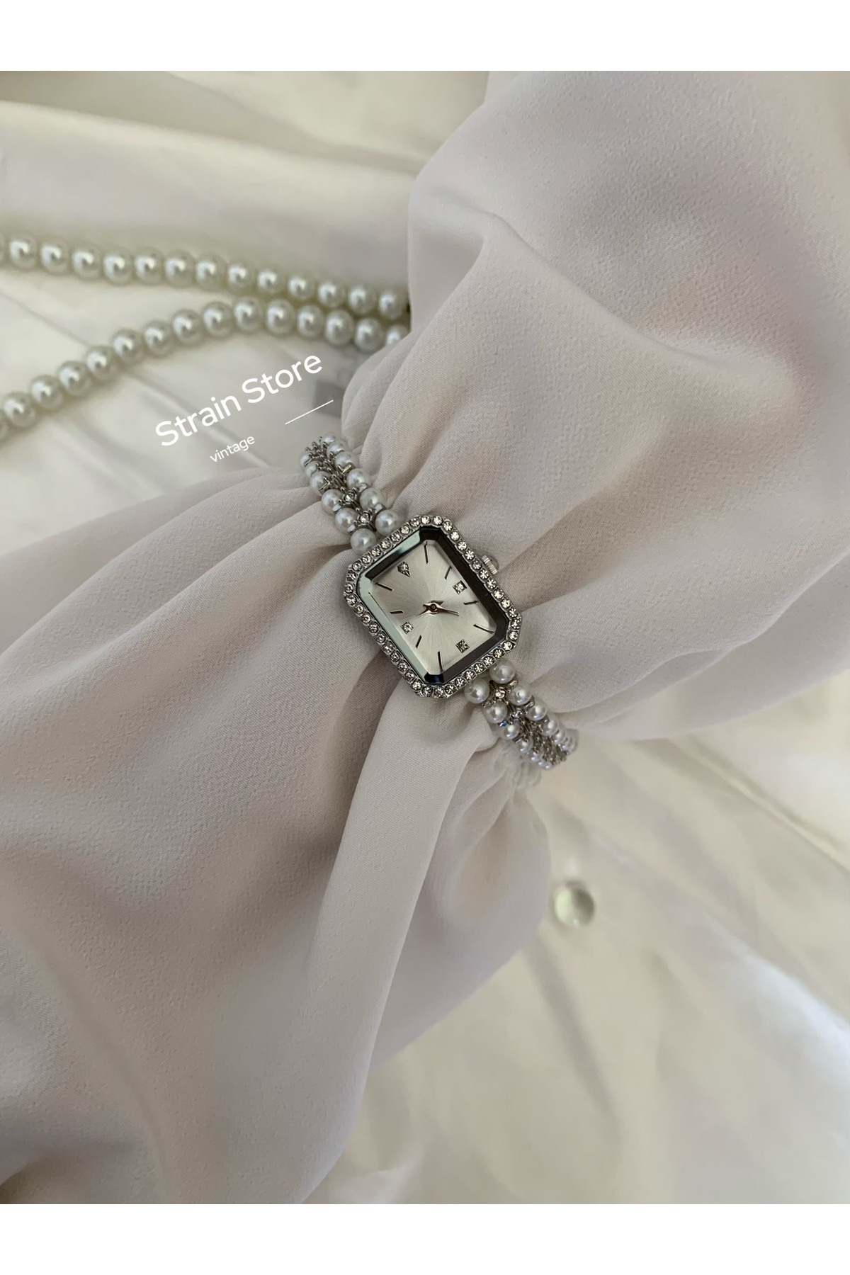 chaoyada İnci Silver Vintage Saat Özel Pinterest İnci Taş Saat
