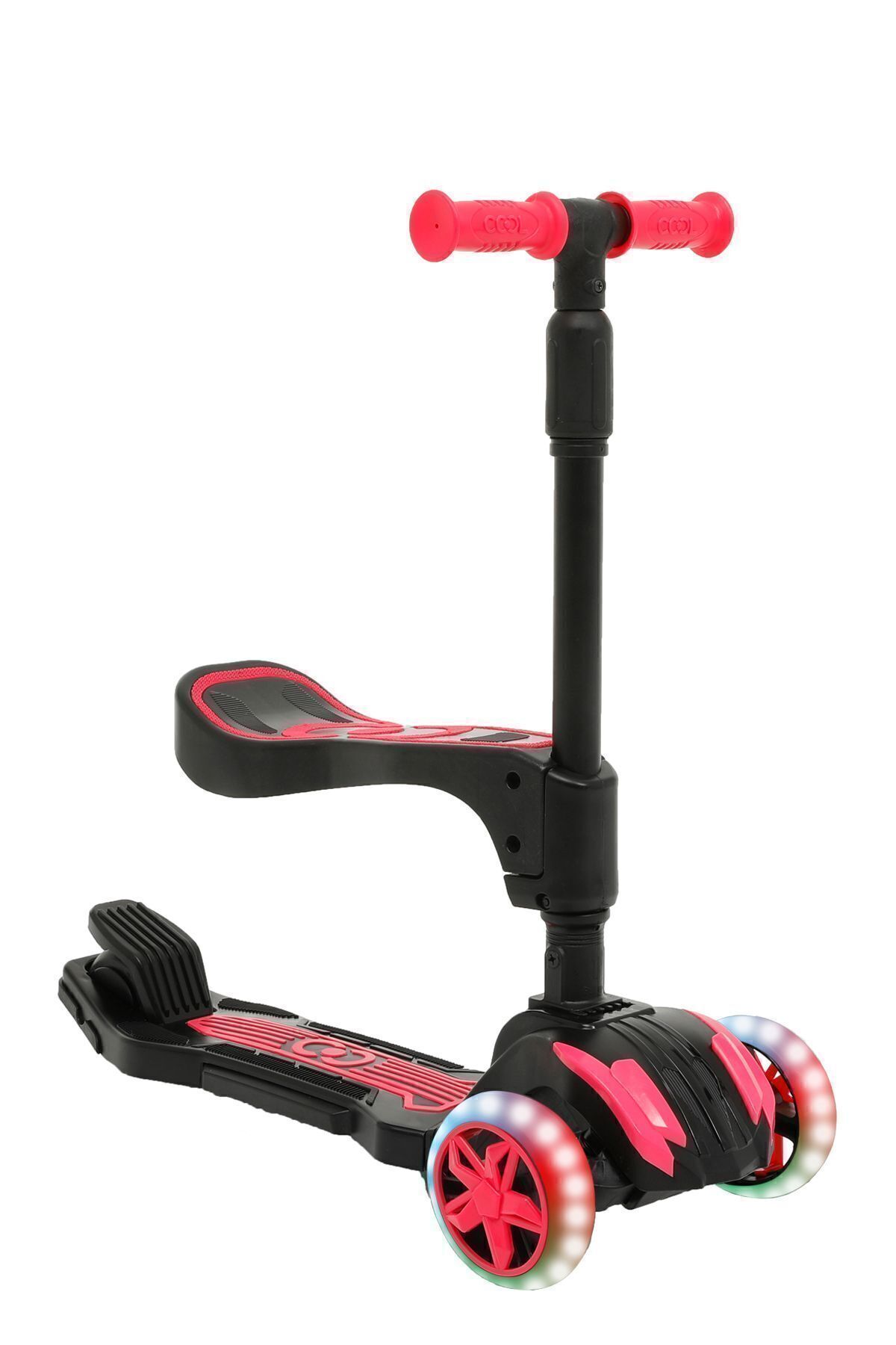 Furkan Toys Cool Wheels Led Işıklı Oturaklı Pembe Combo Scooter