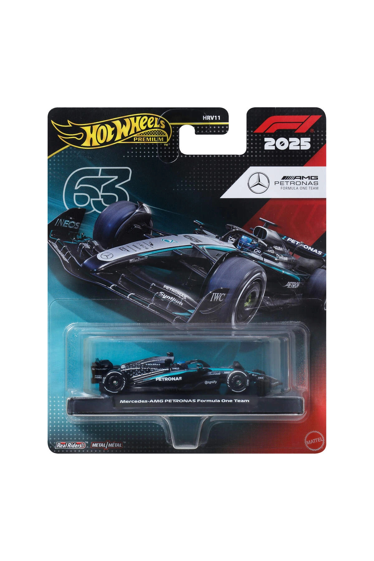 HOT WHEELS Premium 2025 Formula 1 Mercedes-Amg Petronas (#63) HRV11 - JKD80