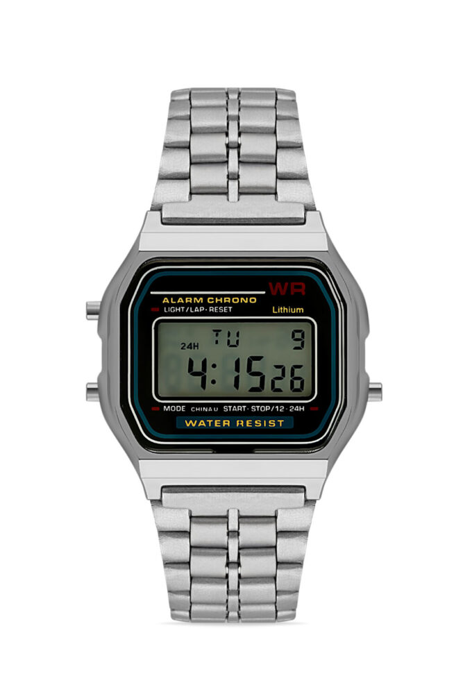 Ticarto Unisex Gümüş Retro Digital Kol Saati TCTSR003902S0330