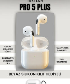 Alternative view of TrkTech Kılıf Hediyeli Pro 5 Plus Premium A Kalite Bluetooth Sürüm 5.3 Bluetooth Kulaklık