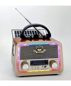 ataşbey Solar Güneş Enerji Led Fenerli RT-301 M Ahşap Nostalji Bluetooth USB-SD-Radyo-Mp3 Çalar Müzik Kutusu