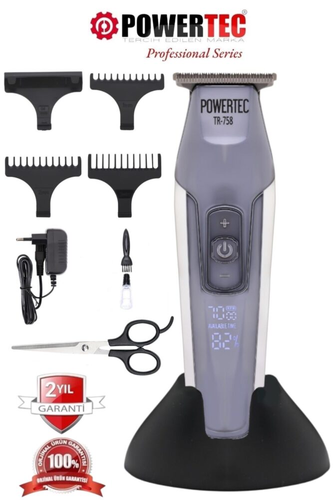 Powertec TR-758 Profesyonel Sakal Ense Tıraş Makinesi (0.1mm - Sıfıra En Yakın)