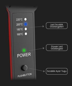 Alternative view of DEMPOWER Dp-08 Seramik Kaplı Kırmızı Detay Saç Düzleştirici