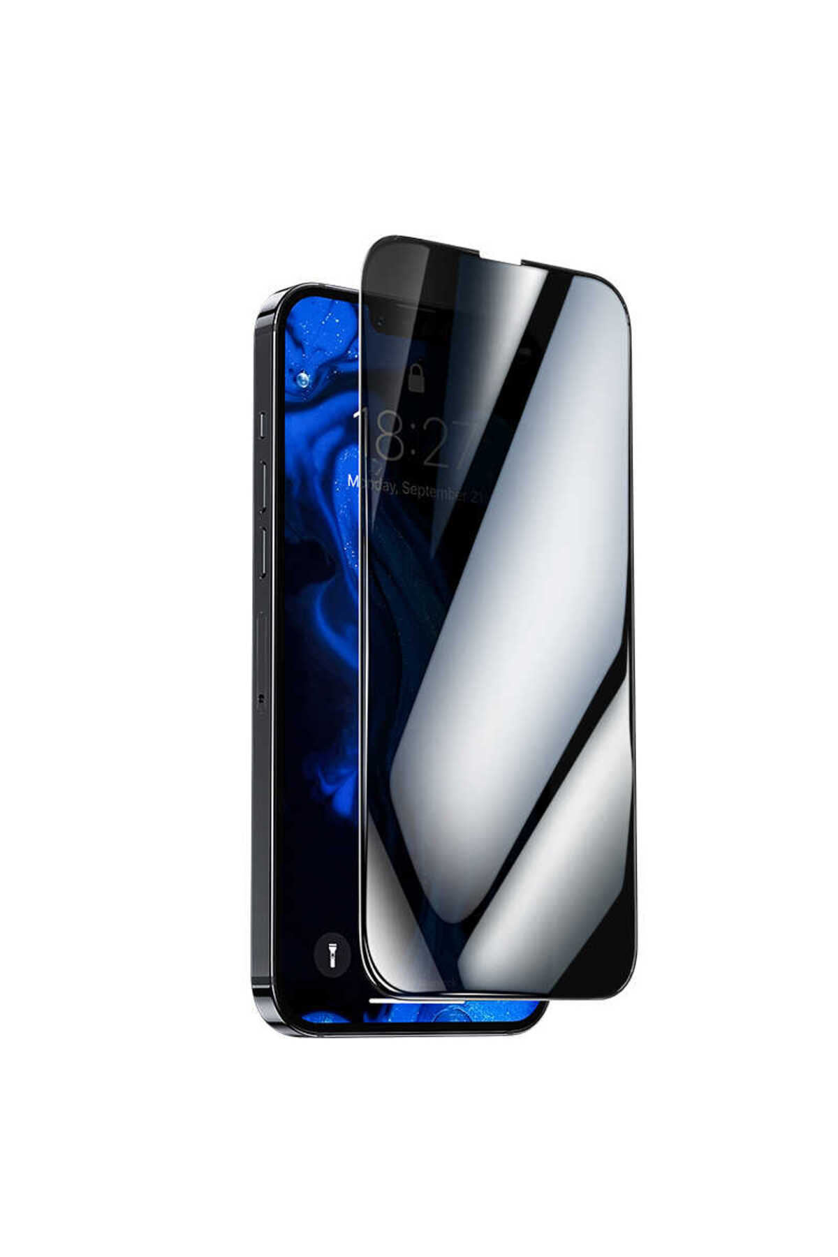 Powerfox iPhone 13 Uyumlu Privacy Hayalet Kırılmaz Cam Tam Kaplayan Gizlilikli Ekran Koruyucu 9H