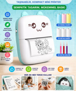nextbuy Mini Fotoğraf Yazıcı Kablosuz Etiket Yazıcı Baskı Makinesi Ios Android Uyumlu Termal Printer