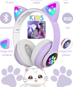 Empressco P68 Kablosuz Bluetooth Kulaklık Led Işıklı Mikrofonlu Kedili Kulaklık Bt5.0