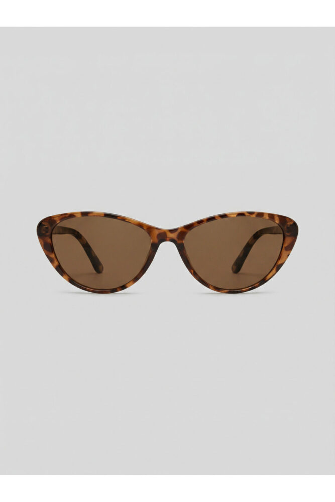 funeyes Carat Cat Eye Leopar Desenli 46 Ekartman Popüler Model | Küçük Boy Cat Eye Güneş Gözlüğü | - Görsel 2
