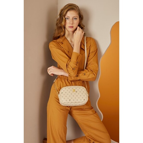 Pierre Cardin Bej Monogram Kadın Omuz Çantası 05PO22Y1543