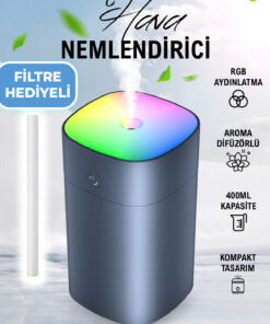 Nazalya 400 ml Ultrasonik Hava Nemlendirici Buhar Makinesi Ve Aroma Difüzörü - Gri Renk