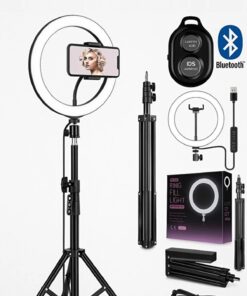 Manor Tripod Ledli Ayaklı Tripot 10 ınc Pro 5500k fotoğraf Video Çekimi Telefon Tutucu(KUMANDA HEDİYE)