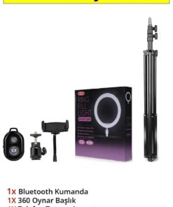 Manor Tripod Ledli Ayaklı Tripot 10 ınc Pro 5500k fotoğraf Video Çekimi Telefon Tutucu(KUMANDA HEDİYE) - Görsel 3