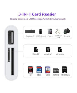 Golden Tech Type C To SD Micro SD TF Kart Okuyucu ve USB Çevirici 3 in 1 Dönüştürücü Adaptör - Görsel 3