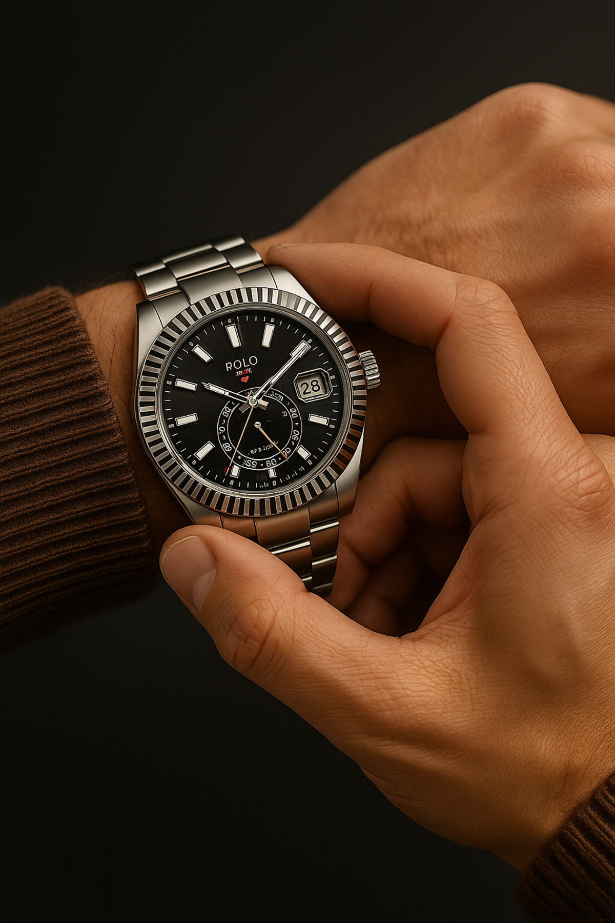 G-Sport POLO Rolex Model Çelik Kordon Erkek Kol Saati - Görsel 3