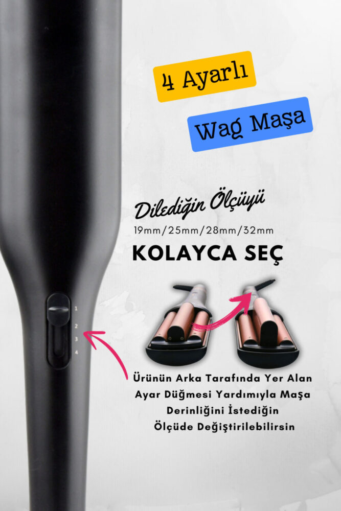 Shibowavy Wag Maşa 4 Ayarlı Siyah Renk (19MM/25MM/28MM/32MM AYARLANABİLİR ÖZELLİKLİ) - Görsel 3