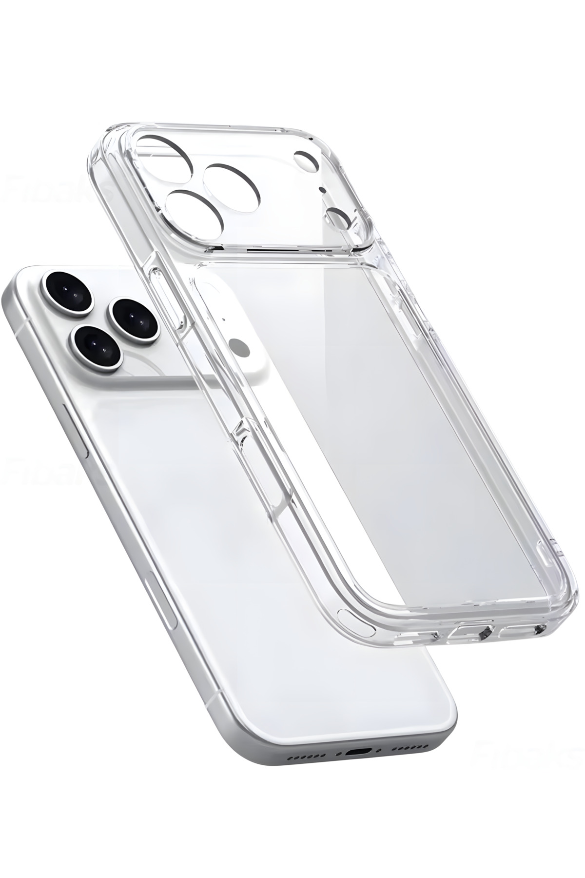Fibaks iPhone 17 Pro Max Kılıf Şeffaf Kamerası Full Korumalı Yumuşak Darbe Emici Ince Esnek Silikon Kapak