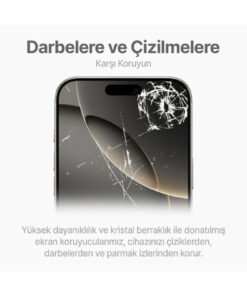 Alternative view of Fibaks iPhone 17 Pro Max Takma Aparatlı Kolay Uygulama Siyah Şerit Tam Kapatan Kırılmaz Cam Ekran Koruyucu
