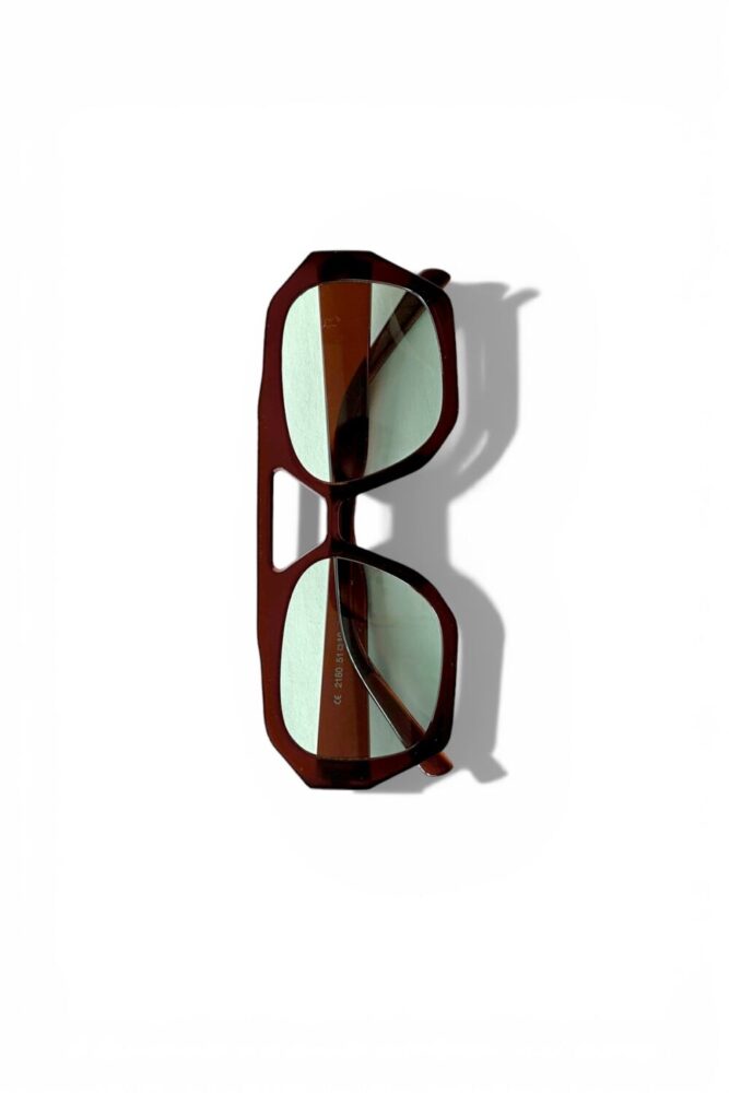 REN EYEWEAR RIVER Kadın Güneş Gözlüğü Kahverengi Çerçeve Yeşil Cam UV400 Korumalı Köşeli Yeni Sezon - Görsel 2
