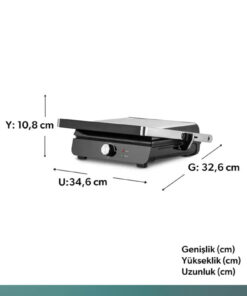 Alternative view of HOMEND Grilliant 1349H 4 Dilim Kapasiteli Gövdeli Döküm Plakalı Tost ve Izgara Makinesi Inox 2000W