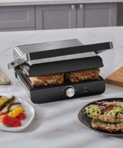 HOMEND Grilliant 1349H 4 Dilim Kapasiteli Gövdeli Döküm Plakalı Tost ve Izgara Makinesi Inox 2000W