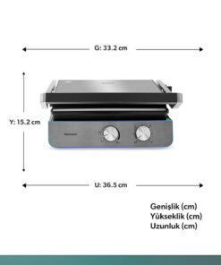 Alternative view of HOMEND Grilliant 1344h Inox Gövdeli, Döküm Çıkarılabilir Plakalı Tost Ve Izgara Makinesi