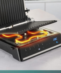 HOMEND Grilliant 1341h Inox Gövdeli, Döküm Plakalı, 5 Programlı, Led Ekranlı Tost Ve Izgara Makinesi - Görsel 3