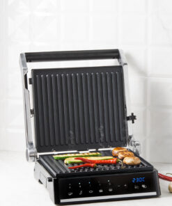 HOMEND Grilliant 1341h Inox Gövdeli, Döküm Plakalı, 5 Programlı, Led Ekranlı Tost Ve Izgara Makinesi