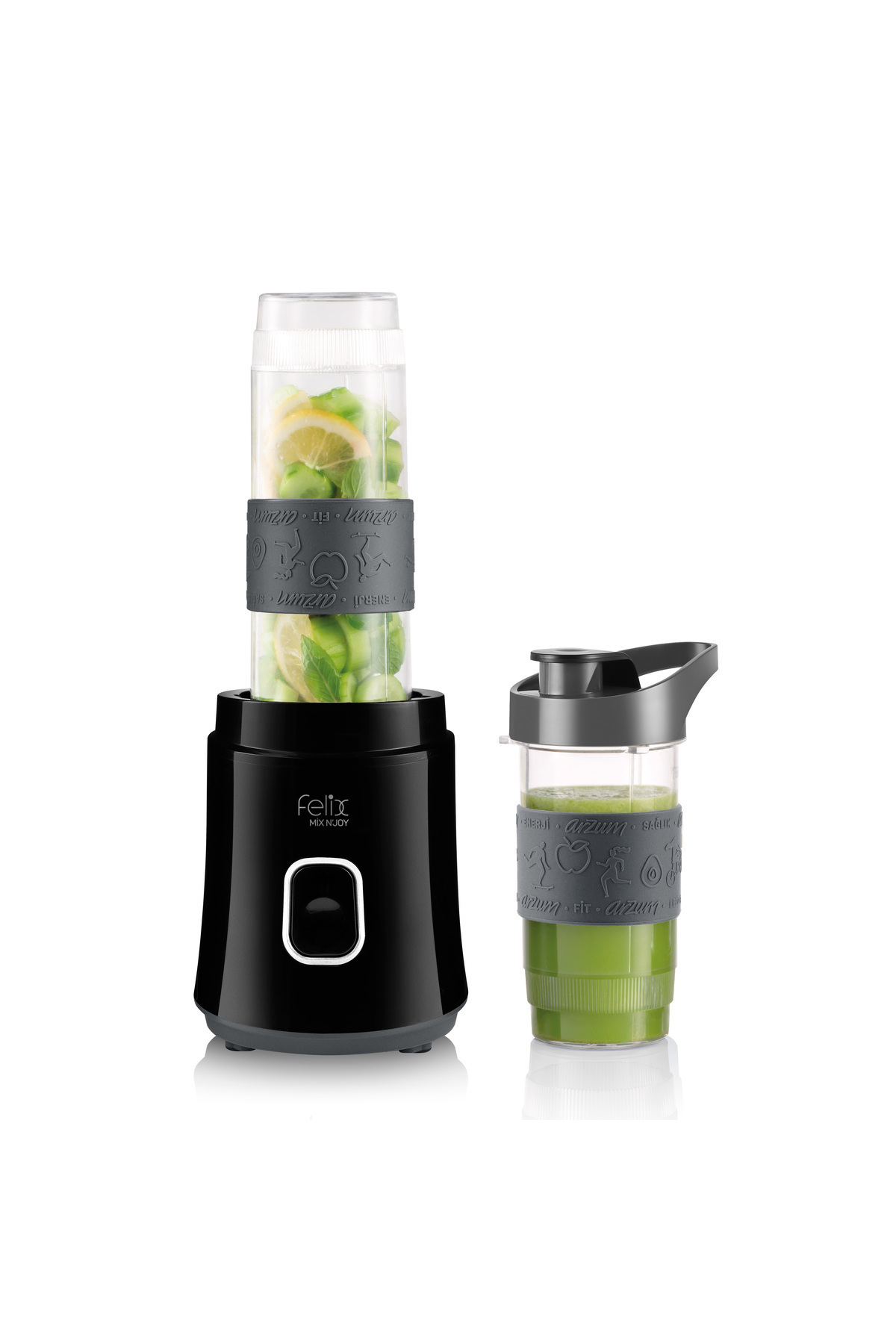 Arzum FL196 Felix Mix N Joy Kişisel Blender 600W, 570ml Hazne, 400ml Şişe, Siyah