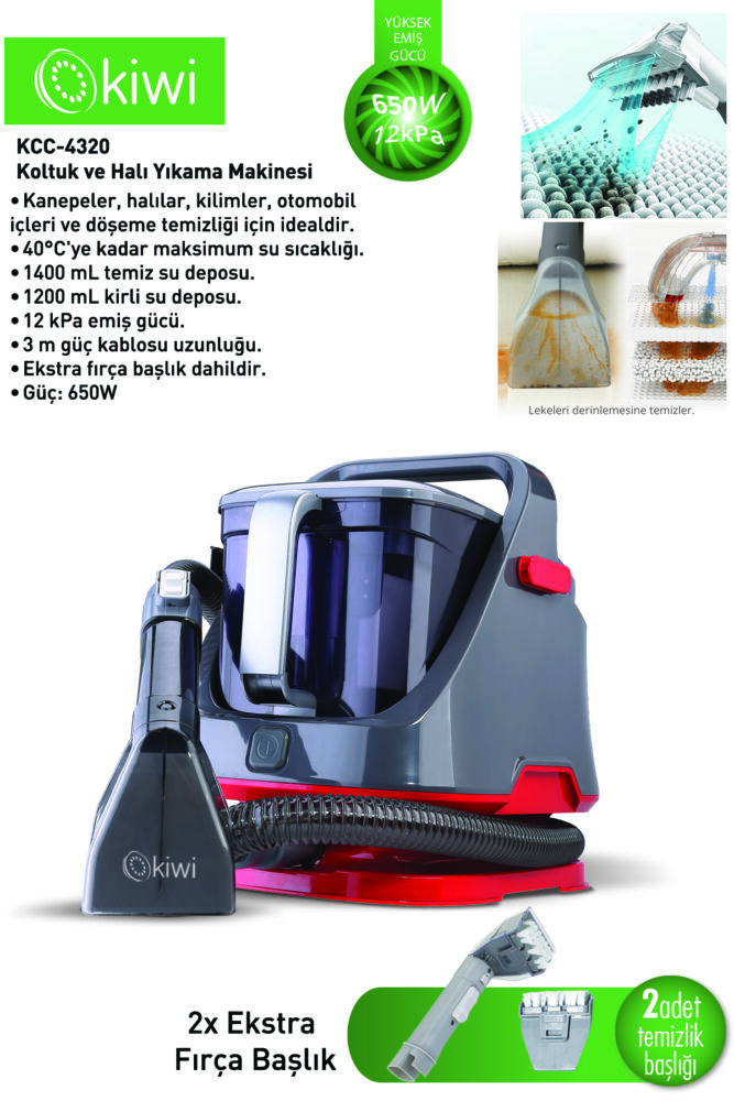 Kiwi Kcc-4320 Koltuk Halı Yıkama Ve Leke Çıkartma Makinesi - Görsel 3
