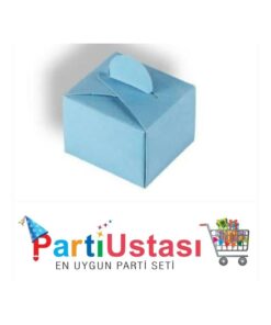 Parti Ustası ALYA-BUTIK lokum kutusu küp mavi 50 Adet