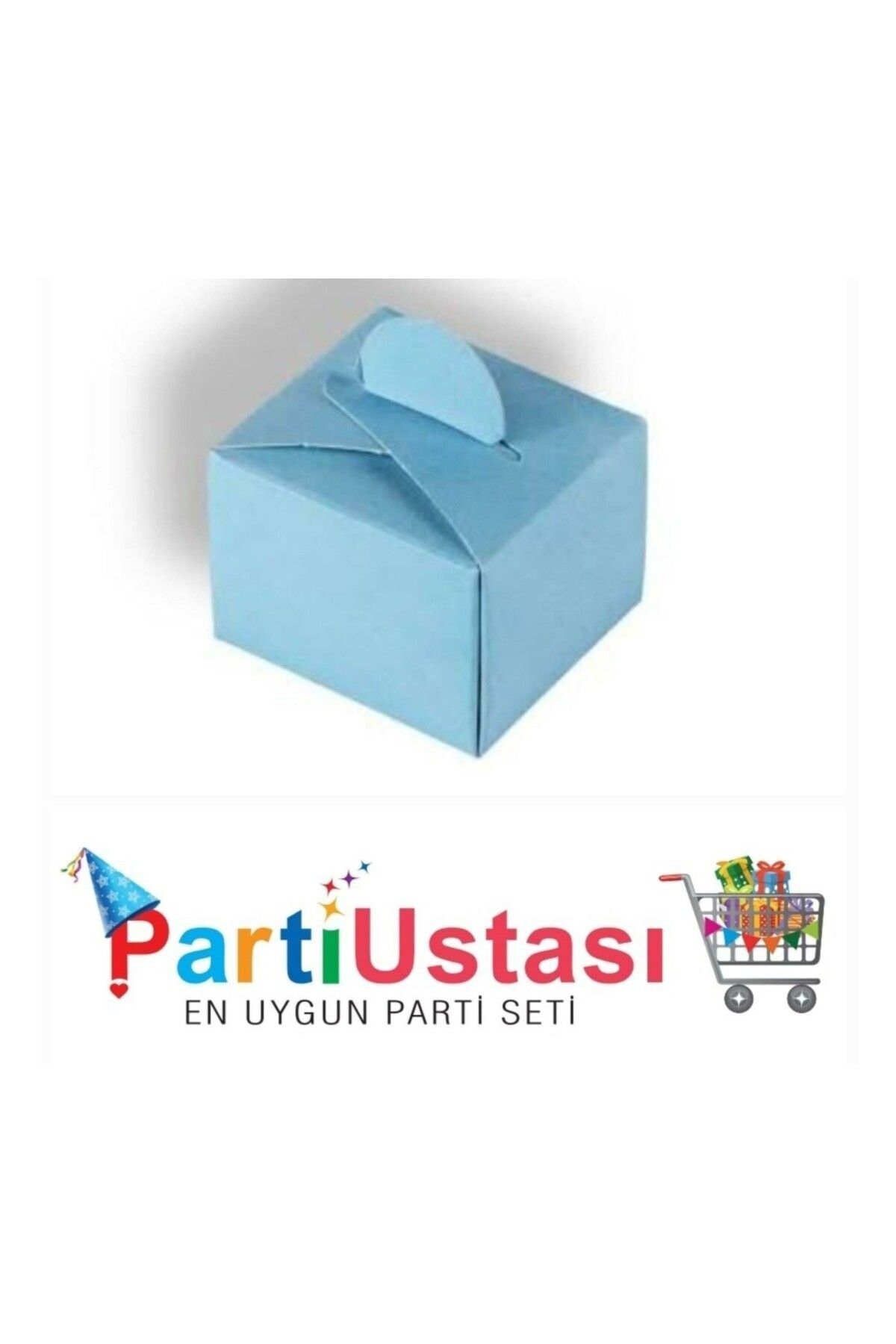 Parti Ustası ALYA-BUTIK lokum kutusu küp mavi 50 Adet