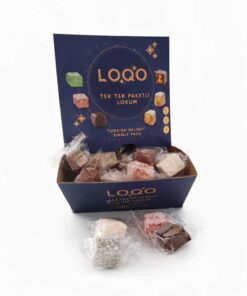 LOQO Karışık Kuruyemişli Lokum Hediyelik Stand Kutu (1 kg)