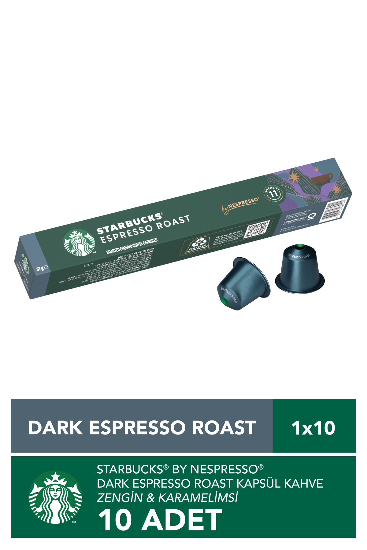 Starbucks Nespresso Uyumlu Kapsül Kahve Espresso Roast Kapsül Kahve 57 g