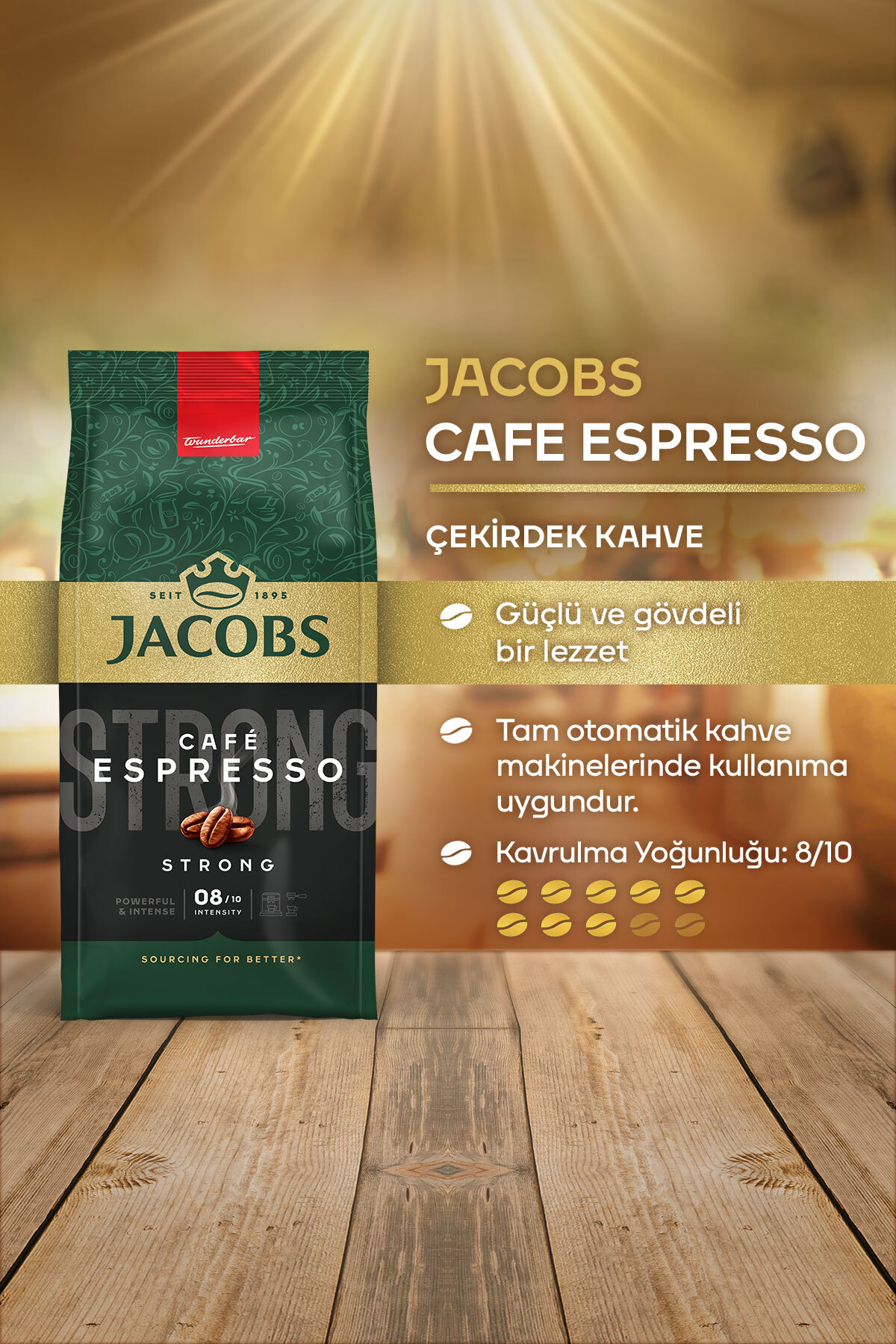 Jacobs Cafe Espresso Çekirdek Kahve 500gr X 2 Adet - Görsel 3