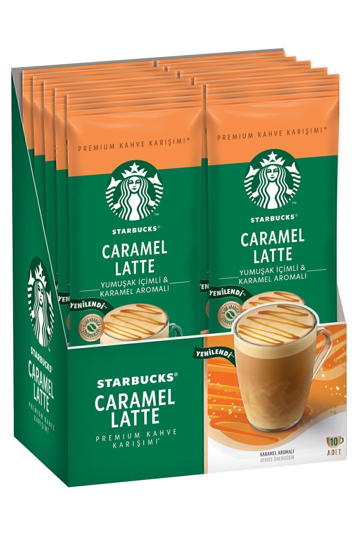 starbucks coffee Caramel Latte Premium Kahve Karışımı 23 Gr X 10 Paket - Görsel 3