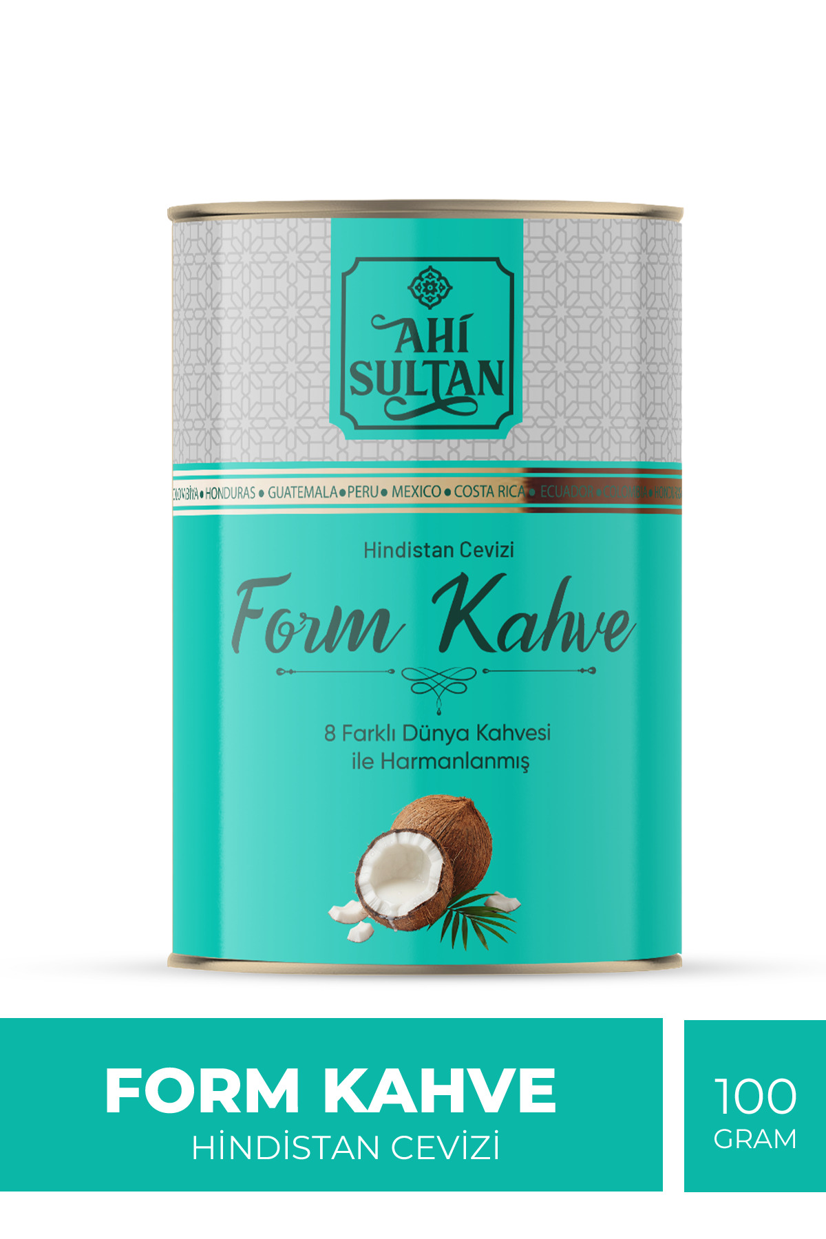 AHI SULTAN Café en polvo con 8 tipos diferentes de café y coco, 100 g