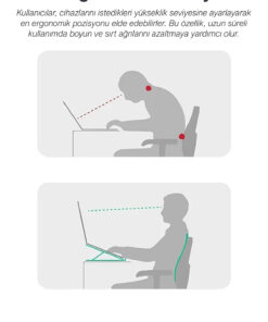 Alternative view of Nazalya Metal 7 Kademeli Ayarlanabilir Laptop Bilgisayar Standı - Macbook Notebook Tablet Uyumlu