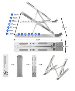 Nazalya Metal 7 Kademeli Ayarlanabilir Laptop Bilgisayar Standı - Macbook Notebook Tablet Uyumlu - Görsel 3