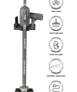 Pratic Aır Power P 1250 Antrasit Torbasız Dönebilen Turbo Başlıklı Dikey Süpürge
