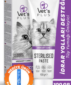 Vet's Plus Sterilised Malt Macun 100gr (Kısırlaştırılmış Kediler için Tüy Yumağı Önleyici)