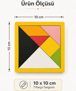 Alternative view of Genel Markalar Wooden Toys Doğal Ahşap Eğitici Oyuncak 7 Parça Orta Tangram